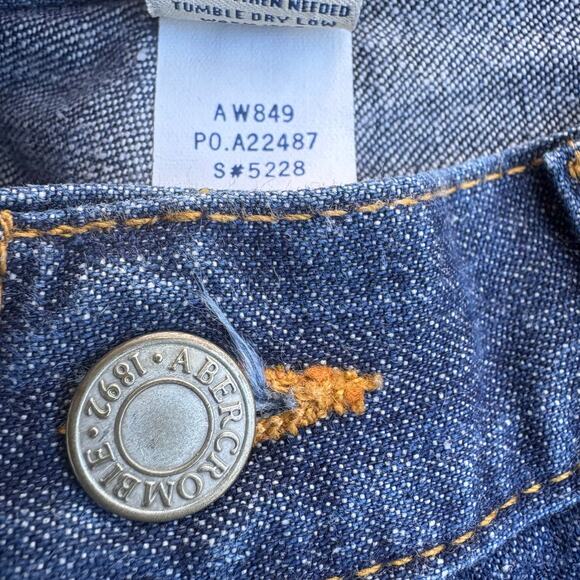 VTG Y2K Abercrombie & Fitch Jeans Sz 6R Blue Med Wash Flare Bootcut Skater Faded - Picture 10 of 11